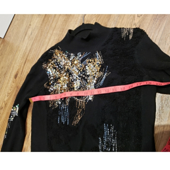 Anthropologie Knitted Knotted fete sequin sweater - Picture 10 of 13